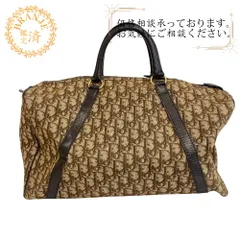 Dior ディオール ヴィンテージ ハンド 総柄 トロッター キャンバス ボストンバッグ ブラウン ユニセックス