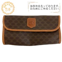 CELINE セリーヌ 化粧ポーチ ミニポーチ クラッチバッグ マカダム  PVC セカンドバッグ ブラウン ユニセックス