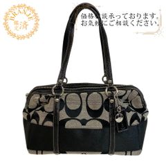 COACH コーチ F13551 ショルダーバッグ シグネチャー キャンバス ハンドバッグ ブラック レディース