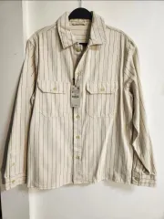 (新品) ZARA メンズ ストライプ シャツ M 95 100 サイズ 程度