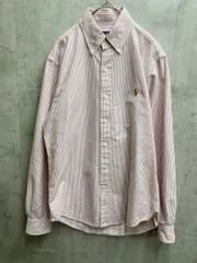 POLO RALPH LAUREN ポロ ラルフローレン ボタンダウン カラーポニー ストライプ 長袖 シャツ sizeXS/白ｘ赤 ■◇メンズ