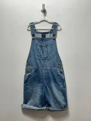 GAP キッズ デニム ドット ハーフパンツ オーバーオール