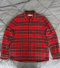 オフホワイト フランネル レッド ブラック シャツ XL