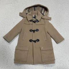 バーバリー キッズ フード ダッフル コート ウール 6y