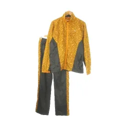 プーマ PUMA ウインドブレーカー セットアップ スポーツウエア O 黒 ブラック 黄 イエロー 総柄 スタンドカラー 長袖 /CK2 ■GY99