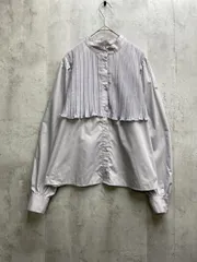 Tina:Jojun ティーナジョジュン スタンドカラー パフスリーブブラウス シャツ sizeM/グレー ■◇レディース