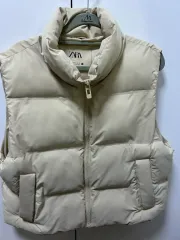 ザラ ダウン ベスト アイボリー M