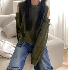 オープンショルダー ニット