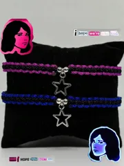 ジュエリー レディース ブレスレット 幾何学的スター ブレスレットセット 2個入り、編み込みレジン&メタル ユニセックス フレンドシップブレスレット、日常のファッションアクセサリー、パーティー