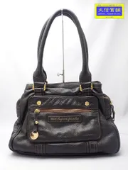 MARC BY MARC JACOBS  マーク バイ マーク ジェイコブス レザー ハンドバッグ ブラック 中古B+ 【送料無料】 A-9203【質屋出品】