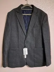 ウールブレンド メンズ ウール ジャケット グレー