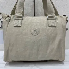 1114　KIPLING　キプリング 2way　ショルダーバッグ　ハンドバッグ 肩がけ　斜めがけ　ナイロン　ホワイト系　ミニボストン