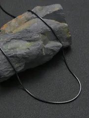 ジュエリー メンズ ネックレス 60cm ステンレススチール ブラックスネークチェーンネックレス、ミニマリストレトロファッションスタイル、デイリーウェア、パーティージュエリー、ミュージックフェスティバルアクセサリー