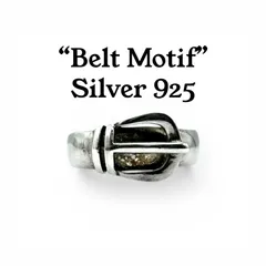 【遊び心溢れる】 ベルトモチーフ Silver 925 刻印 90s Vintage Design Ring シルバー ヴィンテージ デザイン リング 25号 25.5号 ユニセックス クラシック 一点もの
