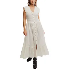 フリーピープル レディース トップス ワンピース ミディワンピース ミディ Free People Desert Dazed Midi Dress Womens Clean Ivory アイボリー