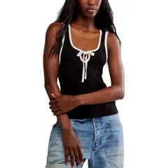 フリーピープル レディース トップス タンクトップ セーター Free People All Star Sweater Tank Womens Black Combo ブラックのサムネイル