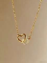 ジュエリー レディース ネックレス 1個 ハート型ネックレス レディース、ミニマリストでエレガントなキャバリーチェーン、ガールフレンドへのバレンタインデーのプレゼントに最適、デイリーウェアにも使える