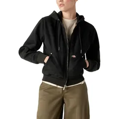 ディッキーズ レディース アウター ジャケット・ブルゾン フリース ジャケット Dickies Duck Canvas Textured Fleece Lined Jacket Womens Stonewashed Black ブラック