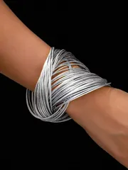 ジュエリー レディース ブレスレット セット サイズ展開: 30個セット、50個セット、77個セット マットゴールドトーン コイルバングルブレスレット、女性向け、パーティー、休日、ジュエリーアクセサリーに適していま