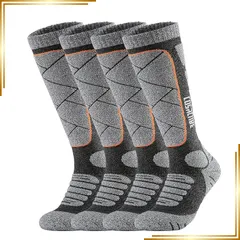 【新品】 [cozycube] スキーソックス スノーボードソックス メンズ レディース 2足組 1足組 抗菌防臭 登山用 保温 通気性 吸汗速乾 毛玉になりにくい 蒸れない アウトドア 男女兼用 (JP, アルファベット, M, ブラック[2足]) 0