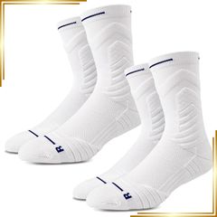 【新品】 [Aqinmony] スポーツソックス バスケットボールソックス メンズ 無地 試合/練習用 靴下ソムリエ監修 中厚手 滑り止め アウトドア フィットネス・トレーニング サッカー 自転車 登山 野球 ランニング 靴下 21-28cm W13-2足 0