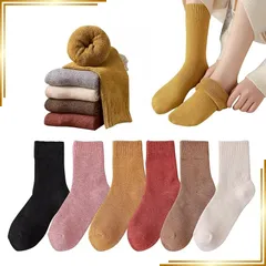 【新品】 [フリランス-ショプ] 靴下 あったかい 【6色6足セット】 暖かい靴下 防寒保温 通気性 伸縮性 快適 耐久 ソックス 日常 室内 仕事 通学 旅行 登山対応 男女兼用 秋冬 1