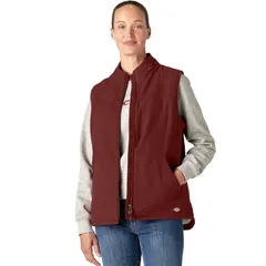 ディッキーズ レディース トップス ベスト Dickies Sherpa Duck Vest Womens Rinsed Fired Brick