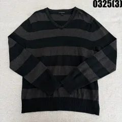 M バナナリパブリック ストライプ Vネック ニット 0325(3)