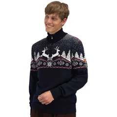 ダールオブノルウェイ メンズ アウター ニット・セーター Dale of Norway Dale Christmasweater Mens NavyOff WhiteRed Rose2 オフホワイトのサムネイル