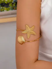 ジュエリー レディース ブレスレット 1個 ミニマリストファッション 優雅な 海風の星魚とシェルデザイン バングルブレスレット