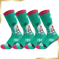 【新品】 [cozycube] スキーソックス キッズ 2足組 スキー靴下 子供 厚手 吸汗 速乾 抗菌 防臭 防寒保温 スノボー 靴下 アウトドア 冬用 快適 耐久性 通気性 3-14歳対応 男の子 女の子 登山 遠足 スポーツソックス ハイソックス ( 1