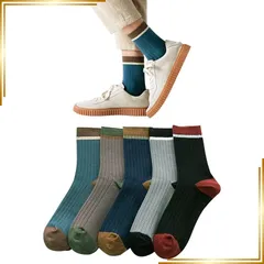 【新品】 [DAMILY] 靴下 メンズ ソックス ビジネス 春夏 蒸れない 24-28cm くつした メンズ 吸汗速乾 防臭 綿 紳士靴下 おしゃれ 男性用くつした スポーツソックス 秋冬 クルー丈 5足セット くつ下 カジュアル 1
