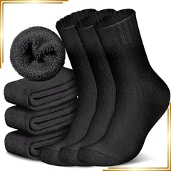 【新品】 [FUSHI&MON] 靴下 メンズ 冬 ソックス 極厚裏パイル ウール混紡 防寒 極暖 38℃恒温 あったか靴下 厚手 かかとつま先補強 消臭 耐久性 伸縮性 スポーツ カジュアル 登山 キャンプ アウトドア 室内用 24-29 type1-ブ 0