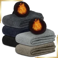 【新品】 [PALAME] 靴下 メンズ 冬 防寒 厚手【38℃極めた暖かさ・極厚雲感裏パイル・ウール素材】 3足/5足セット ウールソックス 保温 暖かい 柔らかい 吸汗 抗菌 防臭 伸縮性 耐久性 室内 アウトドア スポーツソックス 男性 25-29c 1