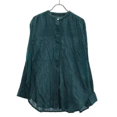 ne Quittez pas ヌキテパ 佐藤 佳菜子コラボレーション フラワーエンブロイダリーバンドカラーブラウス 010151NF2KS グリーン Cotton Dobby Ivy Flower Embroidery Shirts | Pasand by ne Quittez