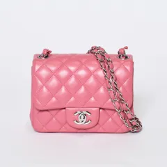 極美品 CHANEL シャネル ミニマトラッセ16 Sフラップ Sチェーンショルダーバッグ ランダム ココマーク ラムスキン ピンク 中古 4b013716