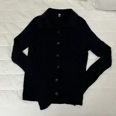 ユニクロ EXTRA FINE MERINO RIB POLO CARDIGAN XS