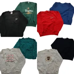 古着卸 まとめ売り USA製 スウェット 8枚セット (メンズ L ) ラッセル フルーツオブザルーム ラグラン ワンポイント 中古 古着 NE1716