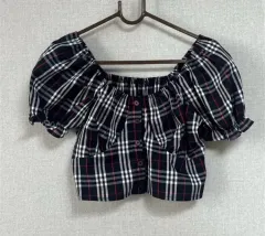 新品 CHECK シャツ クロップドTシャツ