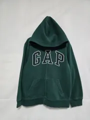 GAP ギャップ キッズ グリーン 起毛 WHO ジップアップ アクリル 140 1216