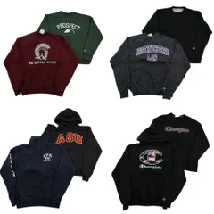 古着卸 まとめ売り チャンピオン Champion スウェット 8枚セット (メンズ M ) ハーフジップ フーディー カレッジ風 中古 古着 NE1801