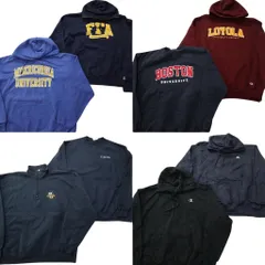 古着卸 まとめ売り チャンピオン Champion スウェット 8枚セット (メンズ 2XL ) ハーフジップ フーディー カレッジ風 中古 古着 NE1846