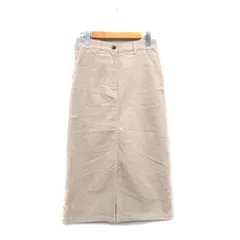 ナチュラルビューティーベーシック NATURAL BEAUTY BASIC タイトスカート ロング スリット コーデュロイ コットン XS ベージュ /KT14