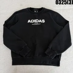 L アディダス ブラック スウェット Tシャツ 0325(3)