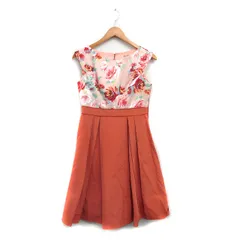 エメ AIMER ワンピース ロング ノースリーブ 切替 花柄 9 ベージュ /KT32