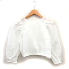 ミスティック mystic バックリボン シアー ブラウス ショート ボリュームスリーブ 七分袖 F オフホワイト /NT35