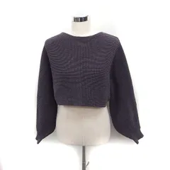 マイストラーダ Mystrada ニット セーター 長袖 ショート丈 バックカット リボン 無地 36 グレー 灰 /FT27