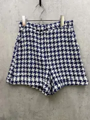 ZARA ザラ 千鳥柄 ショート パンツ sizeXS/白ｘ紺 ◆■レディース