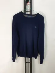 POLO RALPH LAUREN ポロラルフローレン ニット ラウンドネック メリノウール セーター ネイビー 新モデルタグ m
