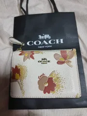 COACH コーチ フラワー プリント カード 財布 + お買い物バッグ